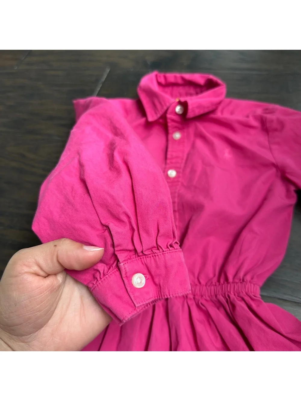 Polo Ralph Lauren Girls Tiered Cotton Poplin Shirt Dress Size 4